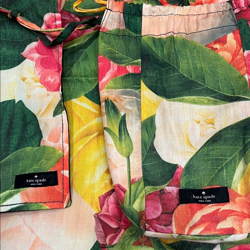 Kate Spade Rectangular Floral Tablecloth Multicolored Flowers Lined 54" x 59" - Picture 5 of 7